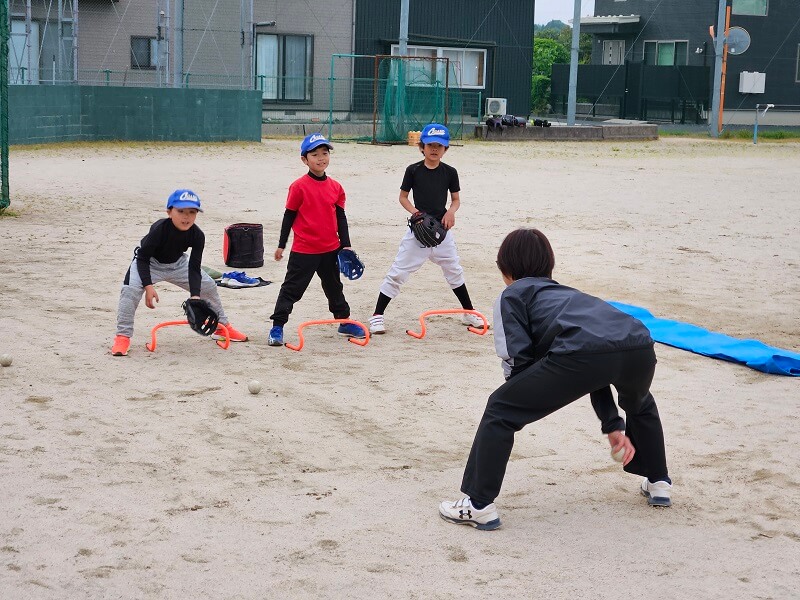 ゴロキャッチ練習